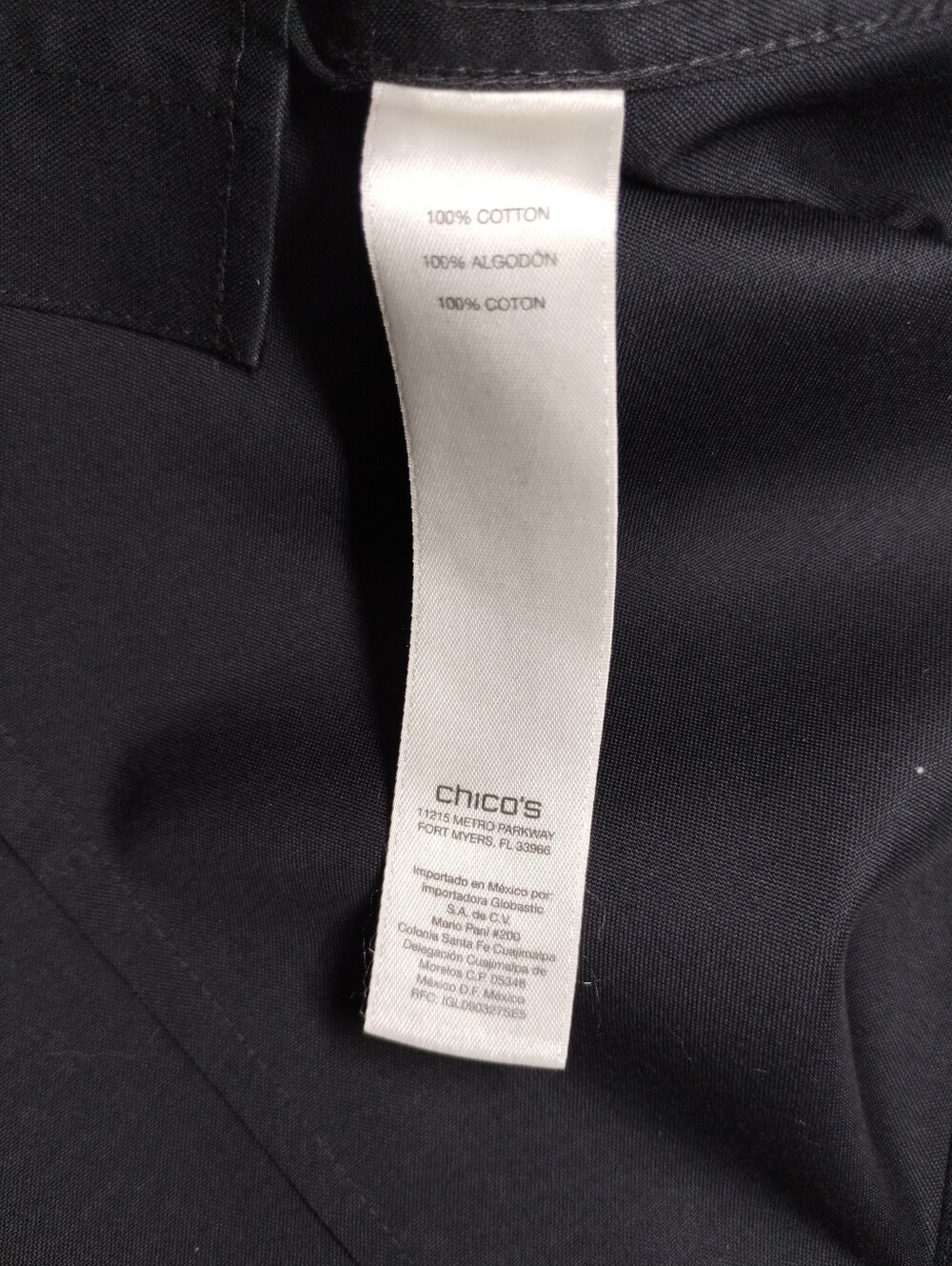 Chico's Black Blouse with Clean Collar Size (3) - Picture 9 of 9